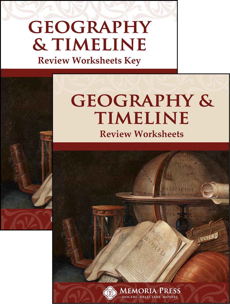 Geography & Timeline Review Worksheets - set of 2