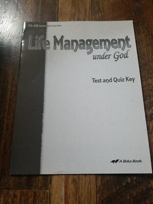 Life Management Under God - Quiz/Test Key