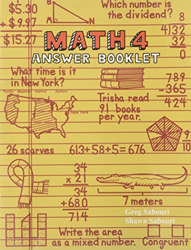 Math 4 - Answer Booklet