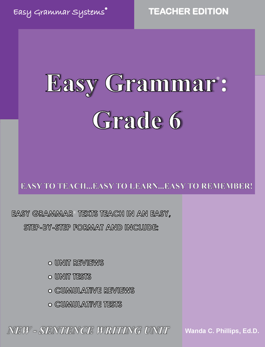 Easy Grammar Grade 6 Teacher Edition